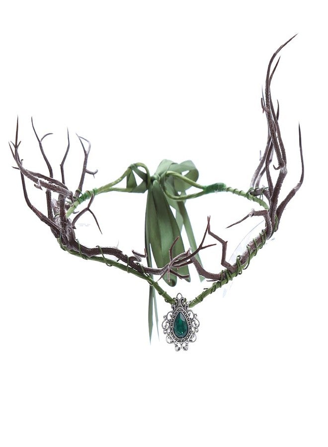 فيفيفاليو طوق رأس مزين بالزهور بتصميم تاج الجنية من فيفيفاليو، قطعة رأس مستوحاة من الغابات، طوق رأس أنيق للنساء، مناسب للهالوين وحفلات الزفاف وحفلات التنكر وحفلات التخرج، لون بني - Image 1